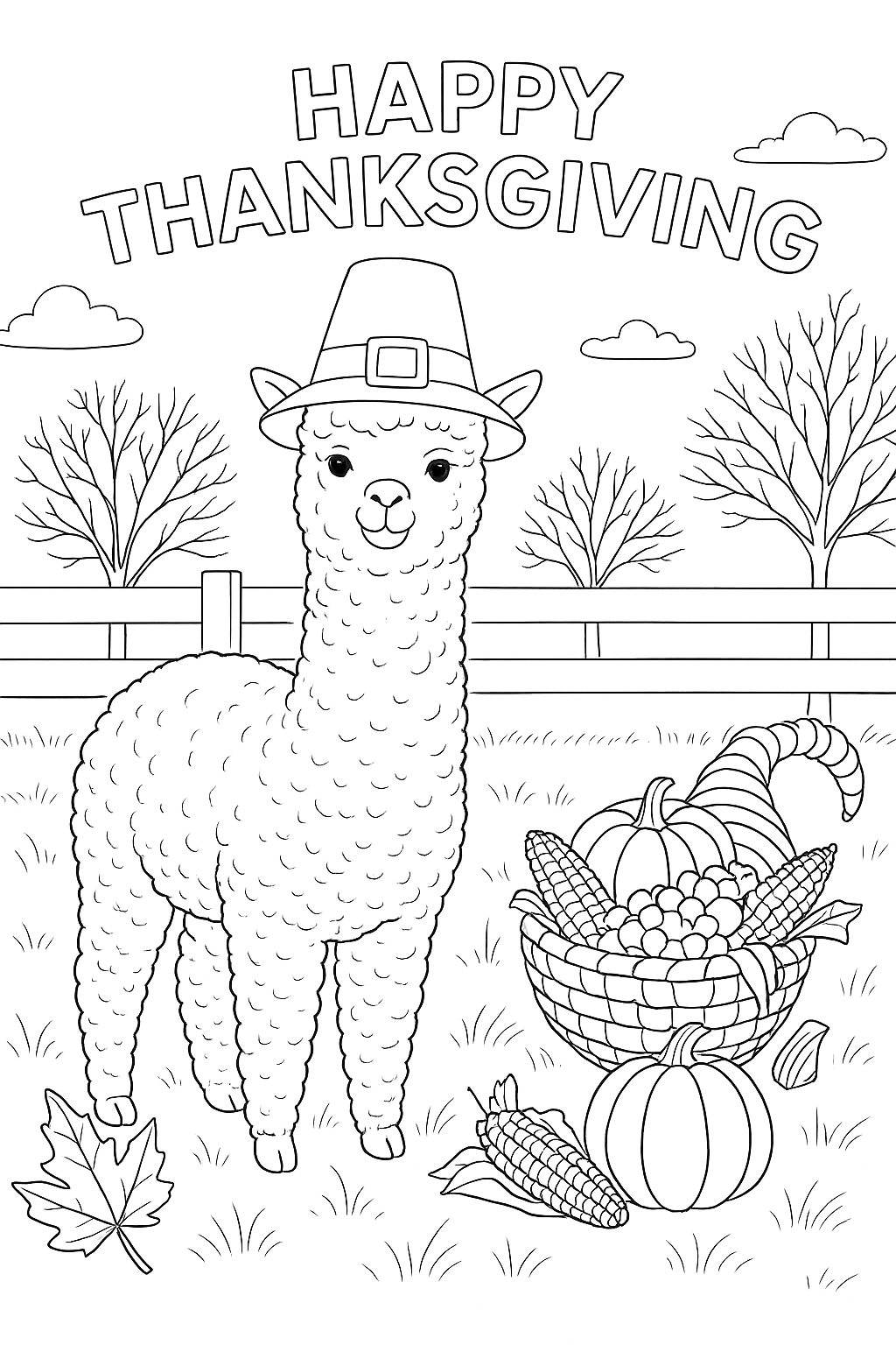 Free Thanksgiving coloring page