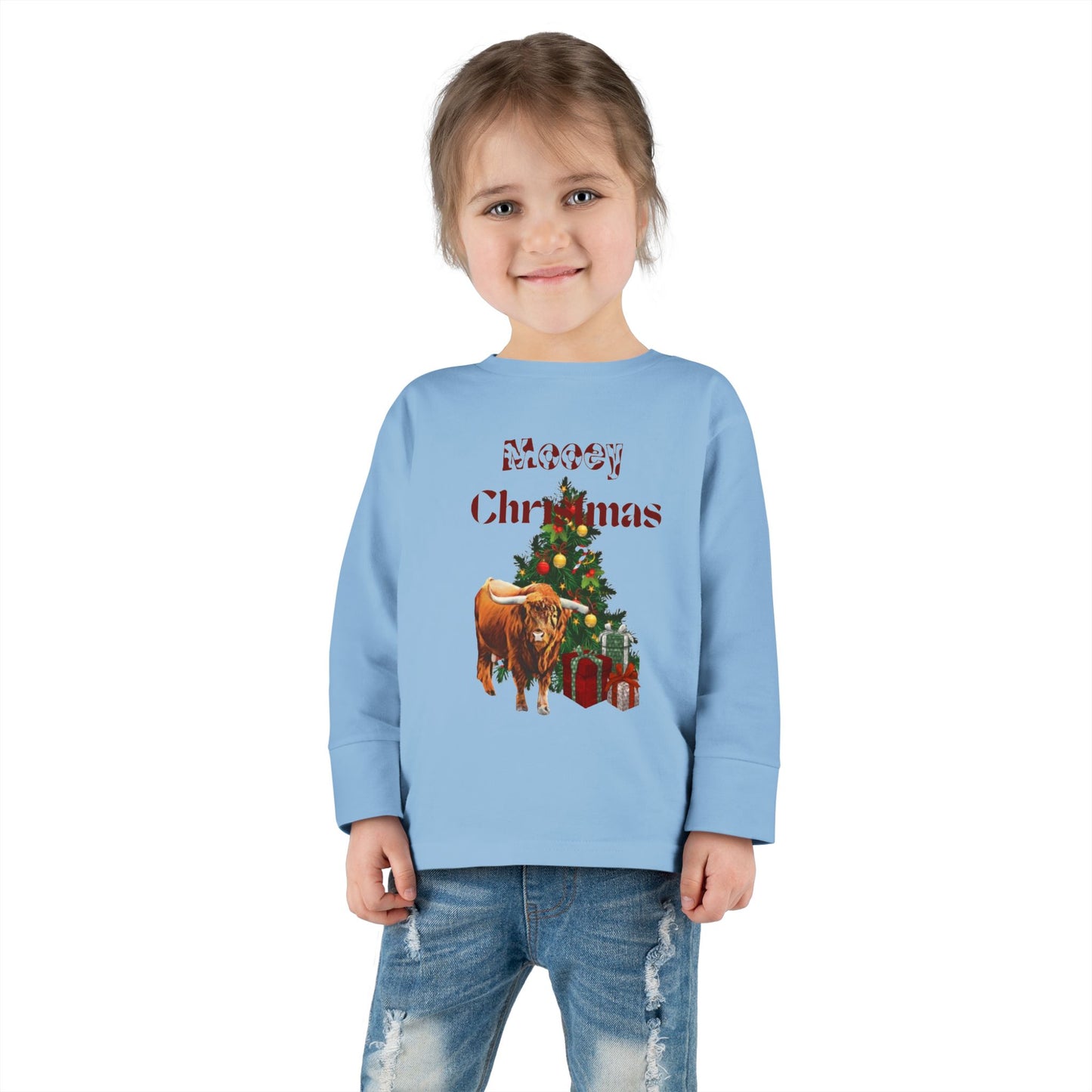 Mooey Christmas Toddler Long Sleeve Tee