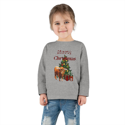Mooey Christmas Toddler Long Sleeve Tee