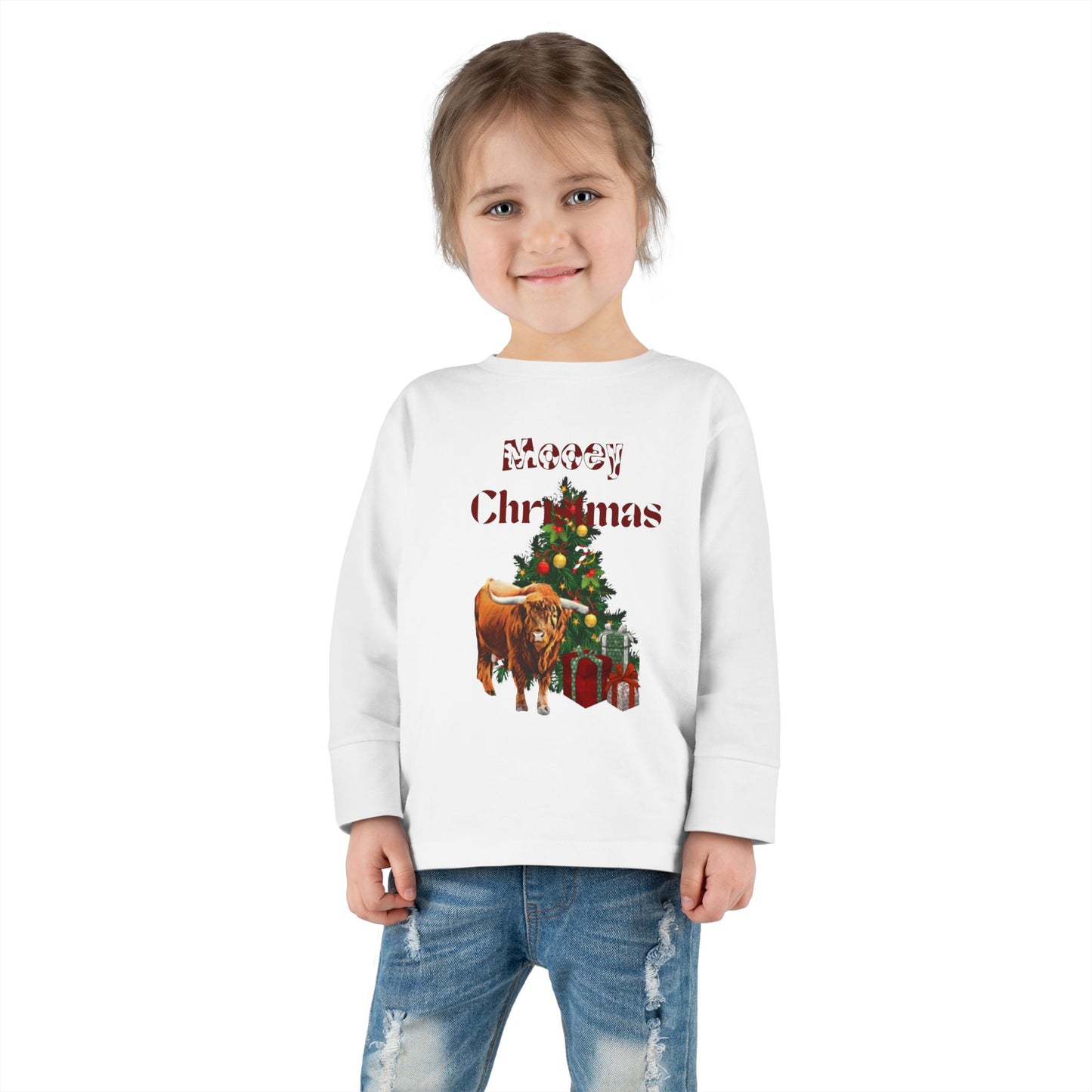 Mooey Christmas Toddler Long Sleeve Tee