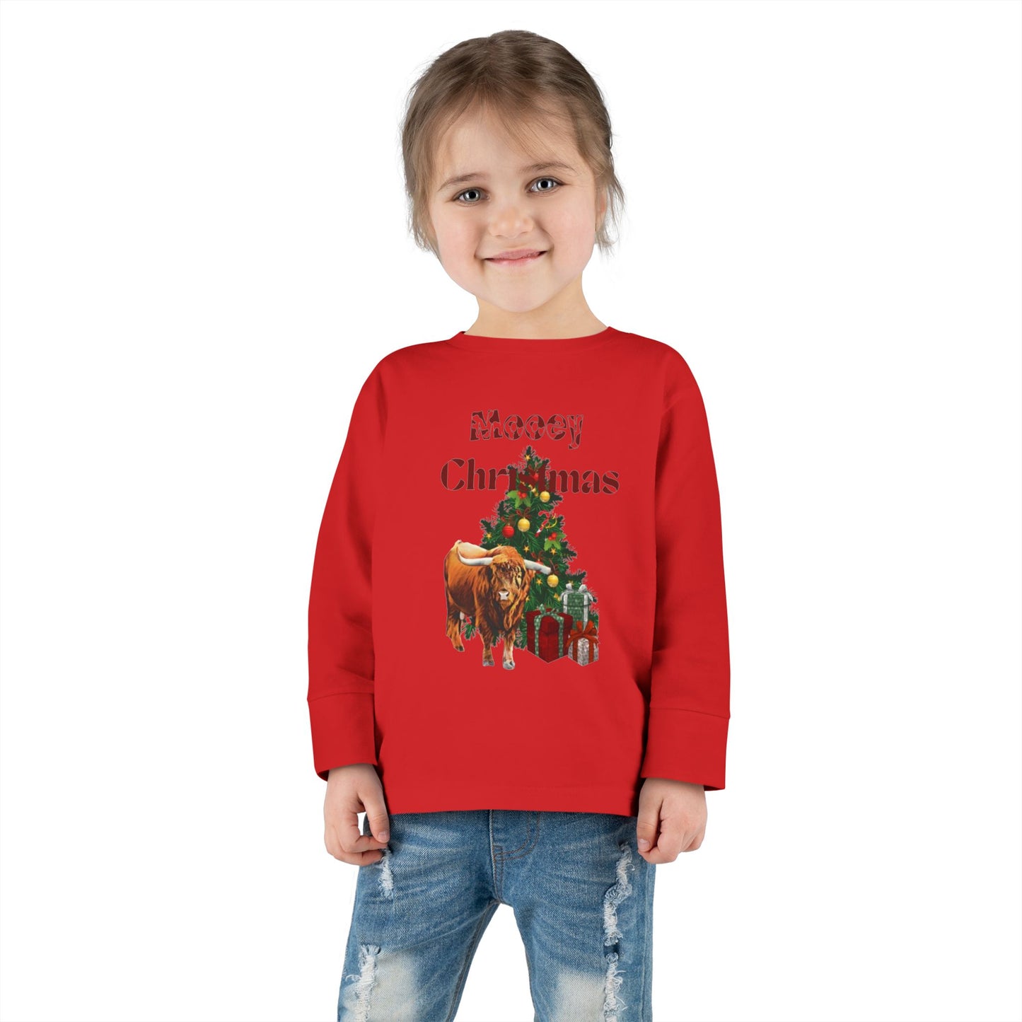 Mooey Christmas Toddler Long Sleeve Tee