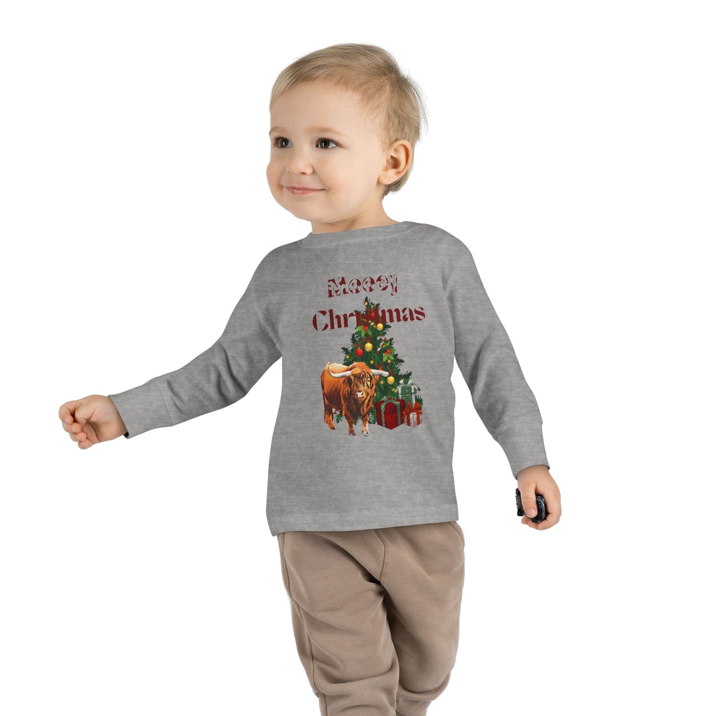 Mooey Christmas Toddler Long Sleeve Tee